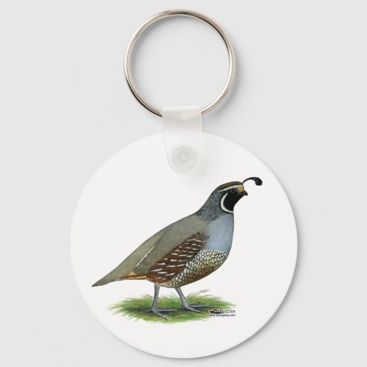 California Valley Quail Sleutelhanger (Voorkant)