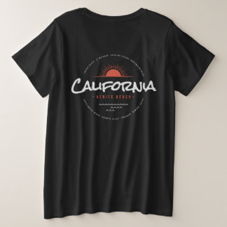 California Venice Beach Vintage Sunset Surfen Grote Maat T-shirt