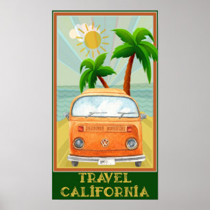 California Vintage Travel Poster