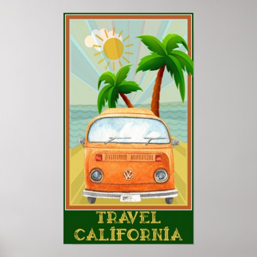 California Vintage Travel Poster (Voorkant)