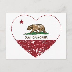 california vlag ojai hart in nood briefkaart