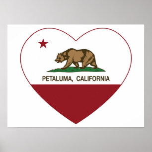 california vlag petaluma hart poster