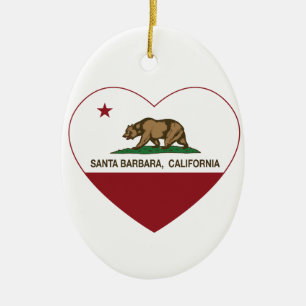 california vlag santa barbara hart keramisch ornament