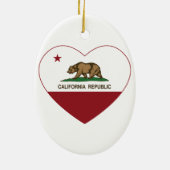 california vlag santa barbara hart keramisch ornament (Achterkant)