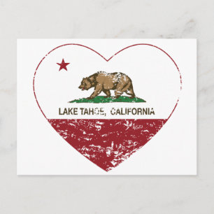 california vlag tahoe - hart bij lam briefkaart