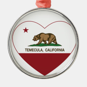 california vlag temecula hart metalen ornament