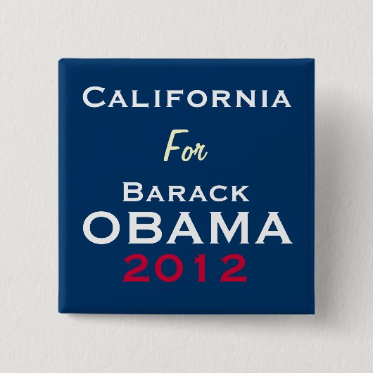 CALIFORNIA voor OBAMA 2012 Campaign Button (Voorkant)