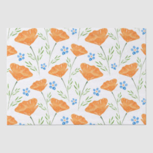 California Waterverf Poppy Pattern Tissuepapier