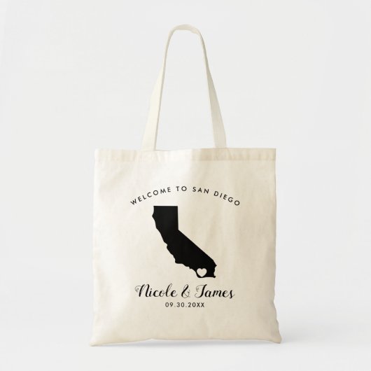 California Wedding Welcome Bag for Hotel Guests Tote Bag (Voorkant)