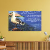 CaliforniaGreetings from, Seagull Poem Canvas Afdruk (Insitu (Woonkamer))