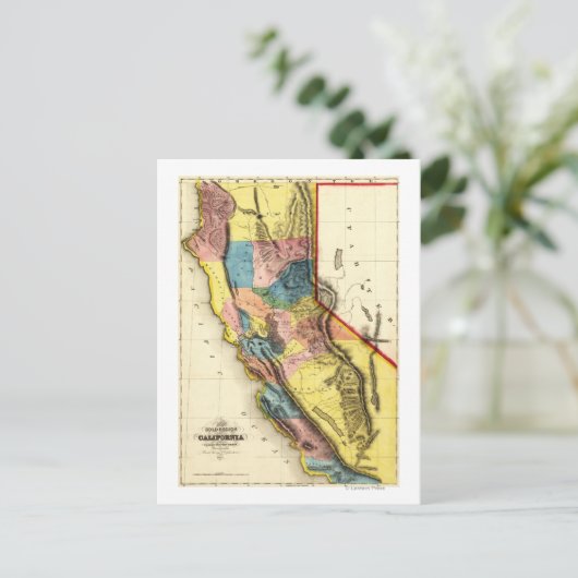 CaliforniaPanoramic Map Briefkaart (Staand voorkant)