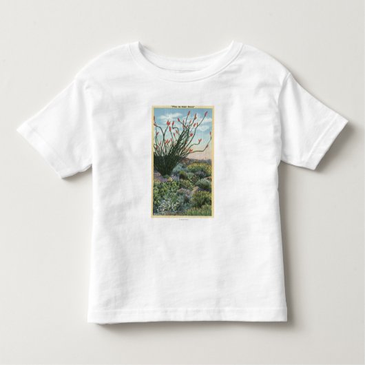 CaliforniaView of Cacti in Bloom Kinder Shirts (Voorkant)
