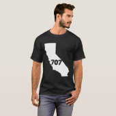 Californië 707 netnummer t-shirt (Voorkant volledig)
