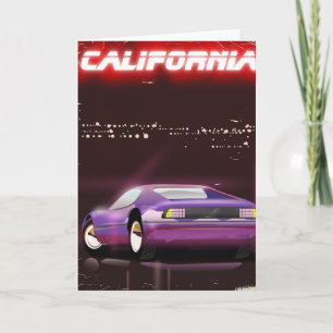 Californië 80 neon Supercar poster Feestdagen Kaart