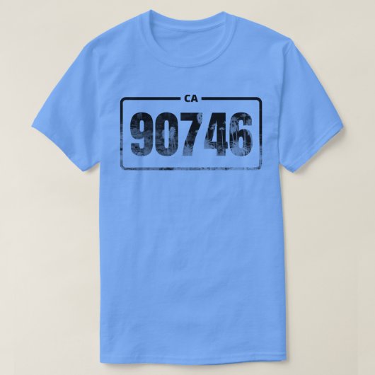 Californië 90746 Postcode T-shirt (Design voorkant)