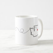 Californie à Washington - Heart2Heart Coffee Mug (Devant droit)
