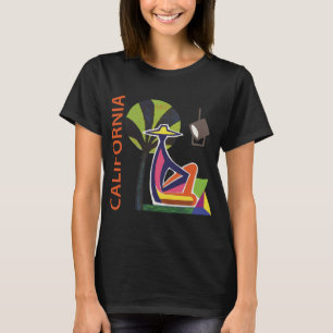 Californië Abstracte Moderne Kunst Reizen T-shirt