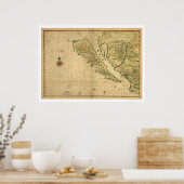Californië als eiland 1650 poster (Keuken)