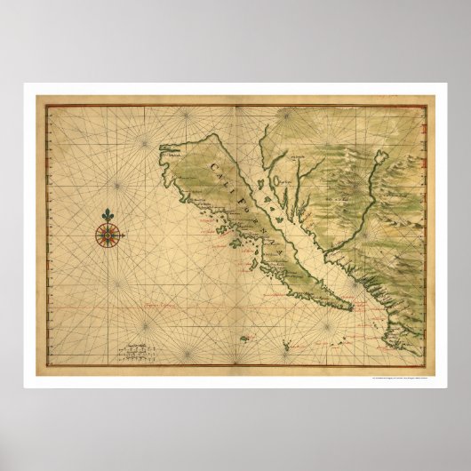 Californië als eiland 1650 poster (Voorkant)