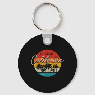 Californië Beach Paradise Palm Trees Surfe Sleutelhanger