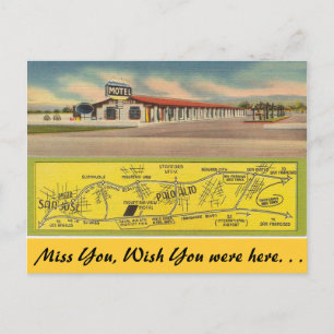 Californië, bergen Uitzicht Motel Briefkaart