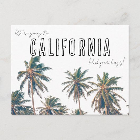 Californië Bestemming Bruiloft Bewaar de datum Briefkaart (Voorkant)