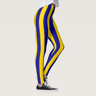 Californië Blauw en Gouden Verticale Strepen Leggings