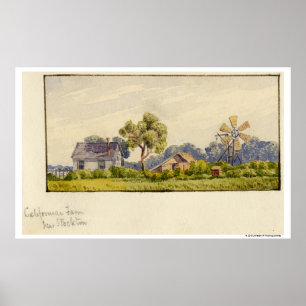Californië-Boerderij, nabij Stockton Poster