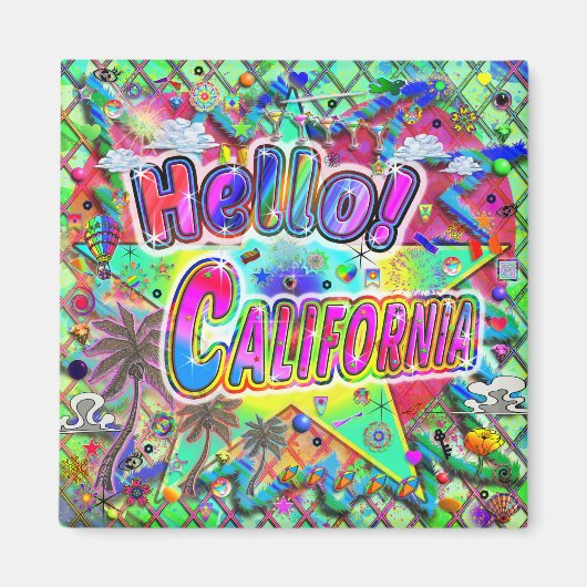 Californie Bonjour ! Magnet (Devant)