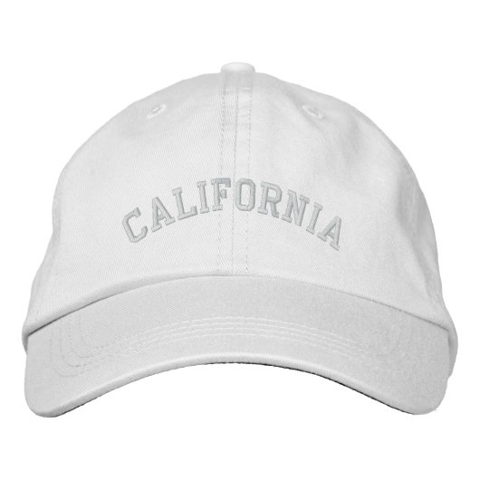 Californie Brodé Casquette réglable blanc (Devant)
