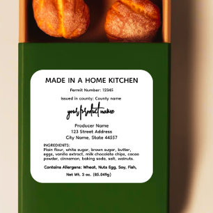 Californië cottage food law labels