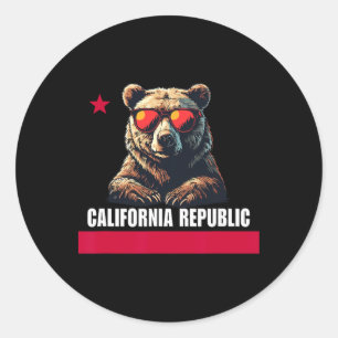 Californië De Gouden Staat Beer Vlag Ronde Sticker