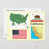 Californië, de V.S. Briefkaart (Voorkant / Achterkant)