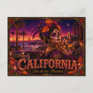 Californië Día de los Muertos Retro Briefkaart