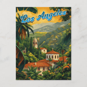 Californië: Dromen: Los Angeles Retro Travel Briefkaart