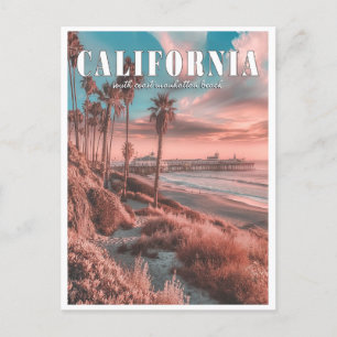 Californië: Een strand in Manhattan Briefkaart