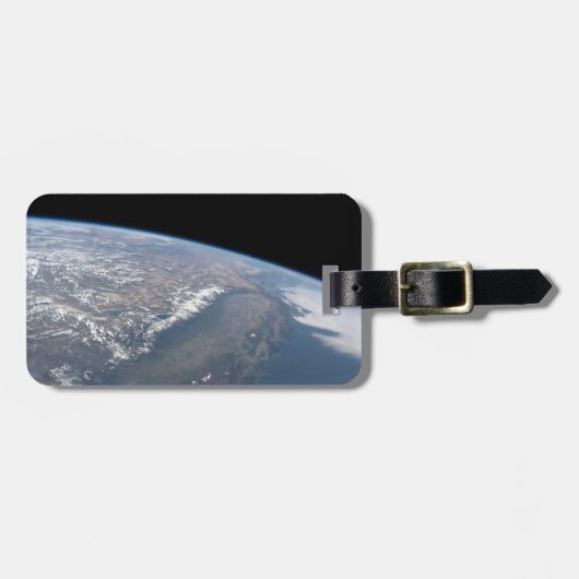 Californië en Nevada gezien vanuit de ruimte. Bagagelabel (Voorkant horizontaal)