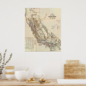  Californië en Nevada Historic Map USA Poster (Keuken)
