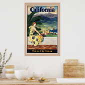 Californie, États-Unis, affiche Vintage voyage (Cuisine)