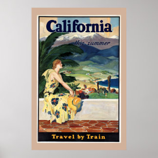 Californie, États-Unis, affiche Vintage voyage