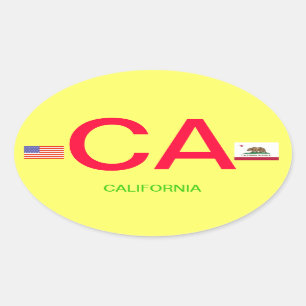Californië* Europese stijl ovale Bumpersticker Ovale Sticker
