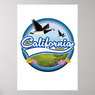 Californië Ganzen vakantielogo Poster