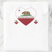 Californië Geboren en getogen hart Ovale Sticker (Tas)