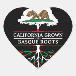 Californië gekweekt met Baskische wortels Hart Sticker