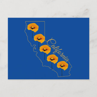 Californië Golden State Poppy Floral Briefkaart