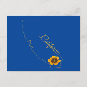 Californië Golden State Poppy Floral Briefkaart