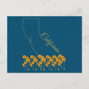 Californië Golden State Poppy Floral Briefkaart