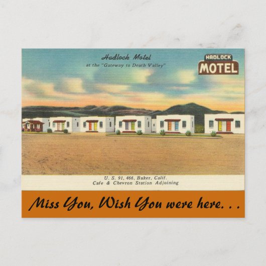 Californië, Hadlock Motel Briefkaart (Voorkant)
