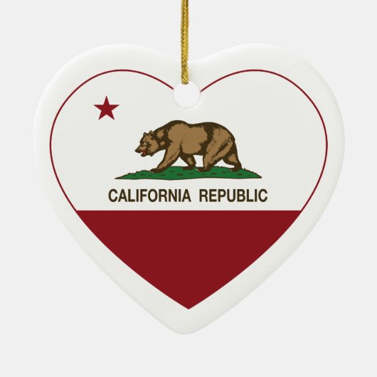 californië heeft een groot hart keramisch ornament (Achterkant)