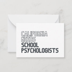 Californië heeft schoolpsychologen aantekeningen o notitiekaartje